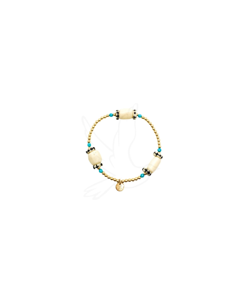 BRACELET | TURQUOISE BONE STACKABLE – GOLD-FILLED OR STERLING SILVER