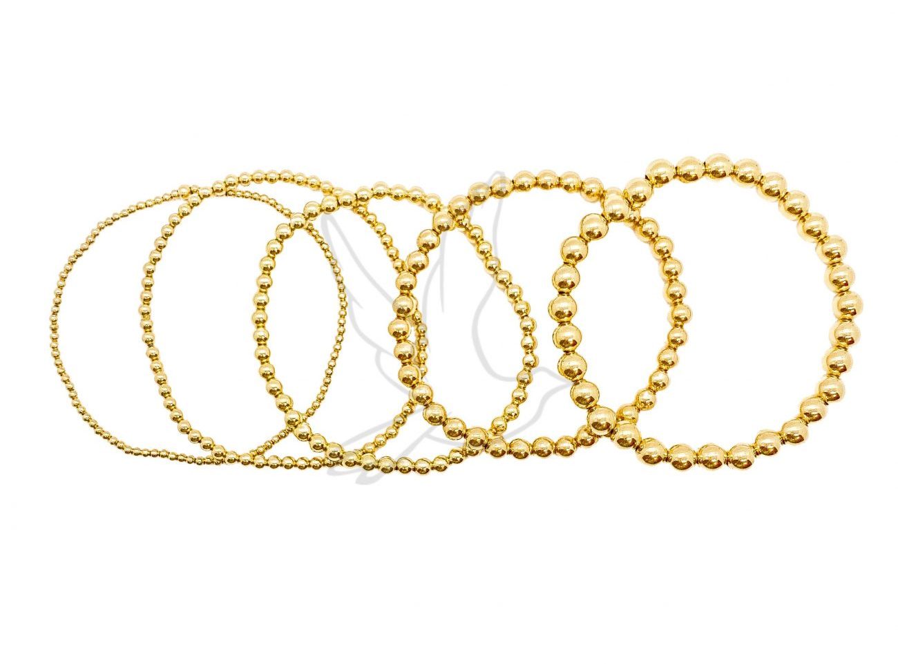 Gold-Filled Beaded Bracelet (2mm–6mm) | Stackable Singles