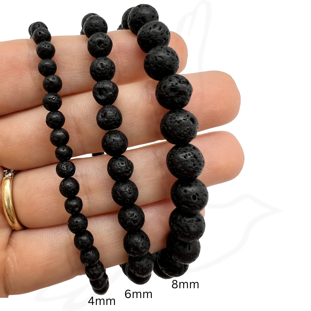 Black Lava Custom Bracelet | Customizable Name Wrist Reminder for Men & Women