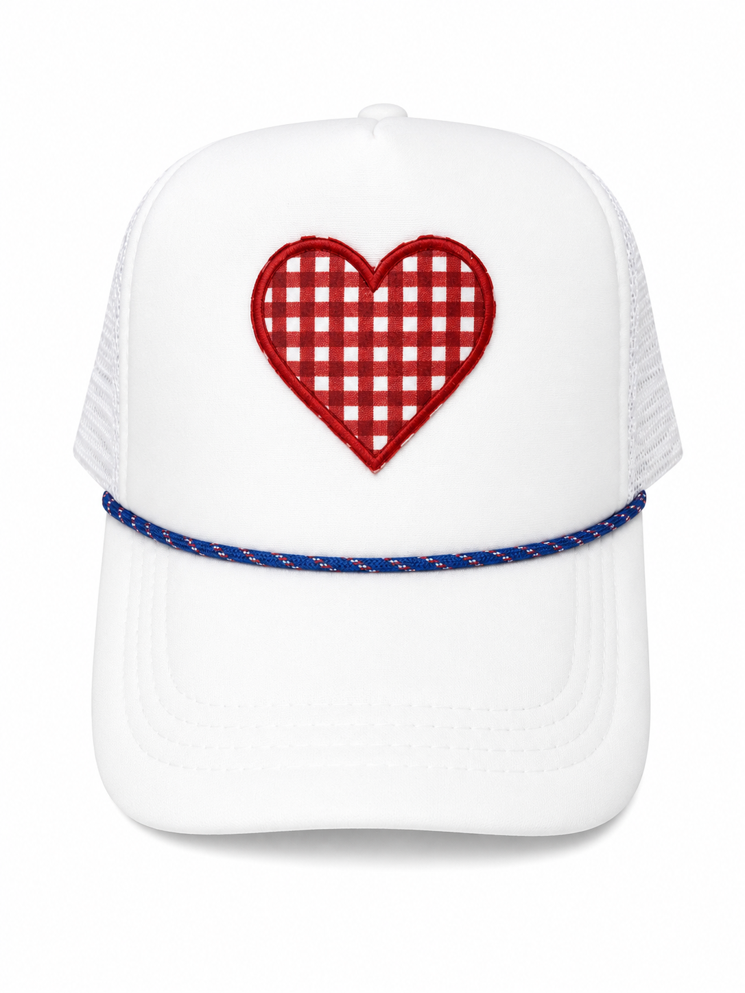 Red Gingham Heart Hat