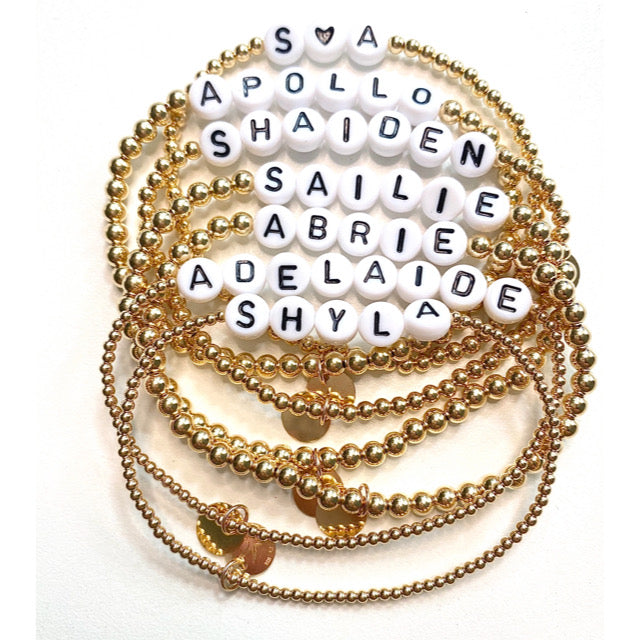 Custom Letter Bead Bracelet | Circle Wrist Reminder in Gold-Filled or Sterling Silver