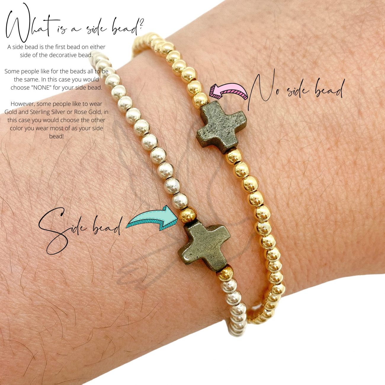 Pyrite Cross Bracelet | Gold-Filled or Sterling Silver Faith-Inspired