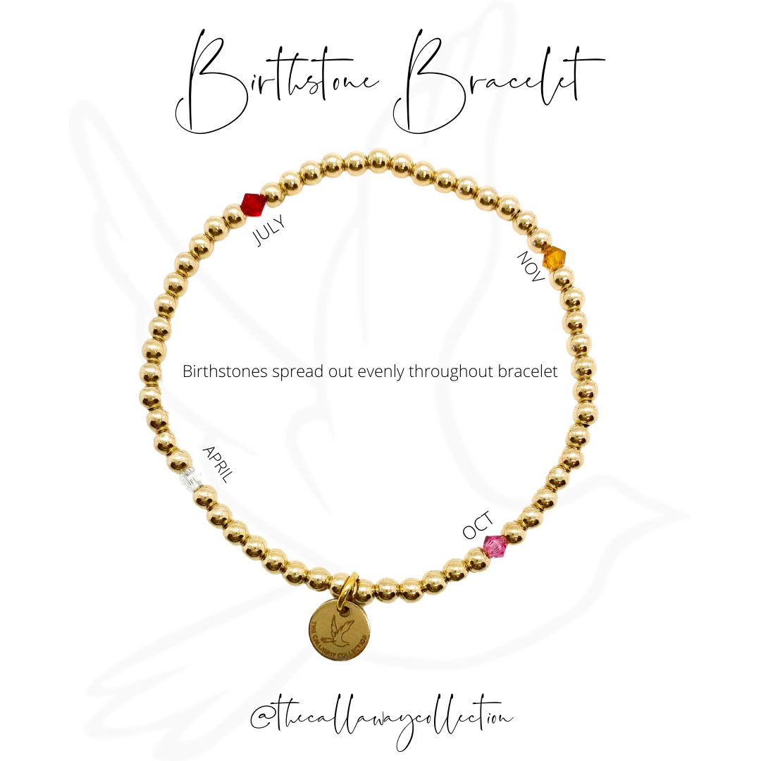 BRACELET | CUSTOM BIRTHSTONE BRACELET WITH MODERN STONES (GOLD-FILLED OR STERLING SILVER)