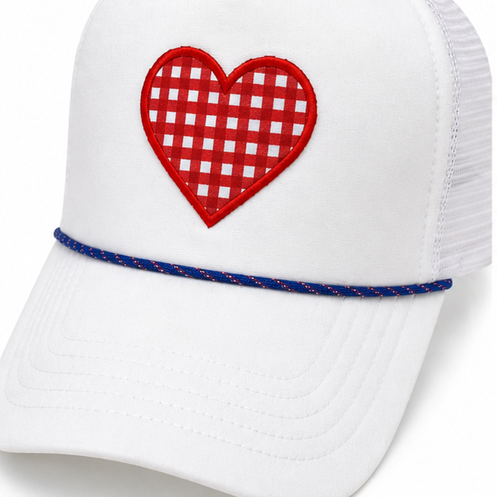 Red Gingham Heart Hat