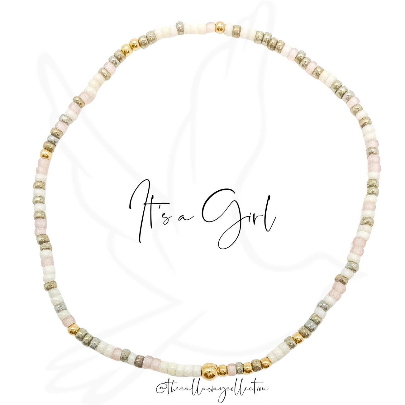 BRACELET | IT’S A GIRL PINK BABY SHOWER GIFT (GOLD-FILLED OR STERLING SILVER)