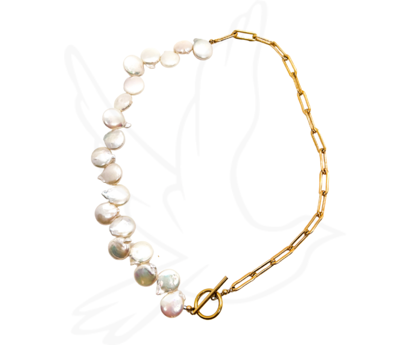 Little Bit of This, Little Bit of That – Pearl & Paperclip Chain Necklace