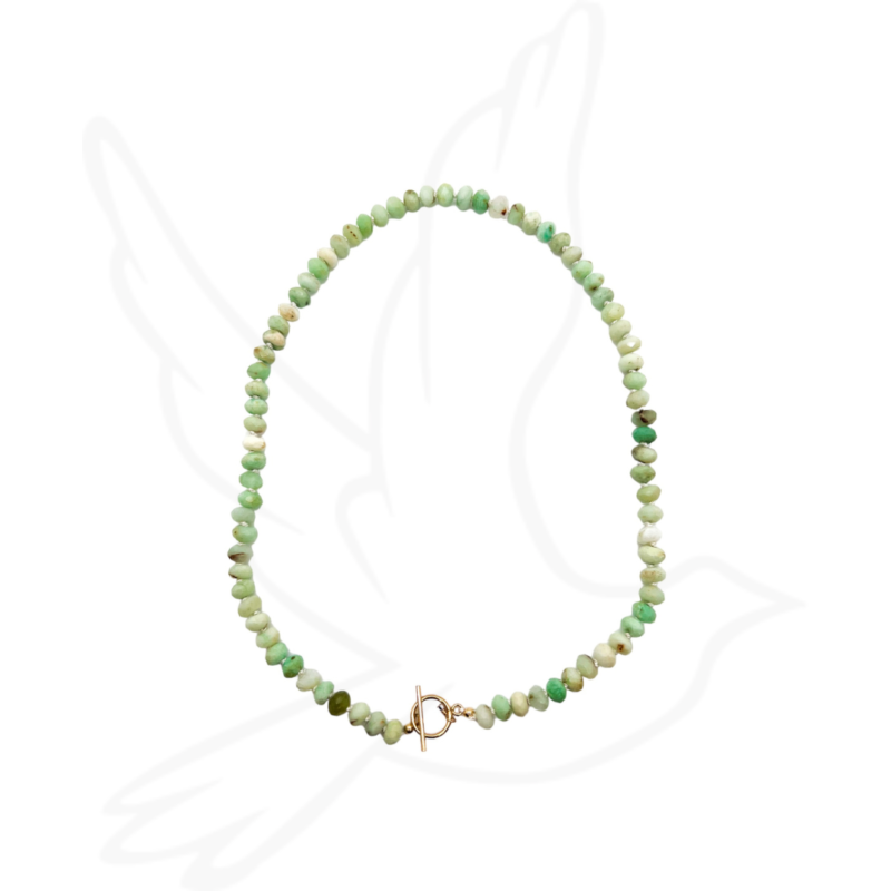 Meet Me in Bali – Chrysoprase Hand-Knotted Silk Necklace