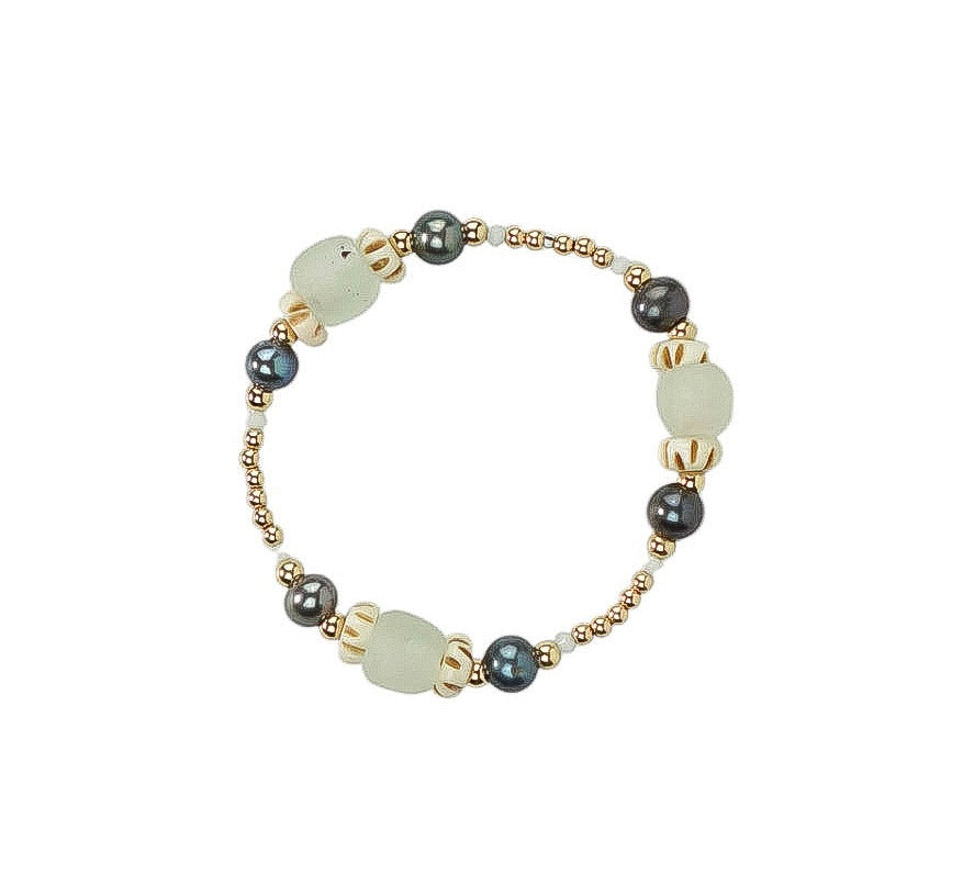 Midnight Tide Bracelet | Sea Glass, Freshwater Pearl & Gold Filled or Sterling