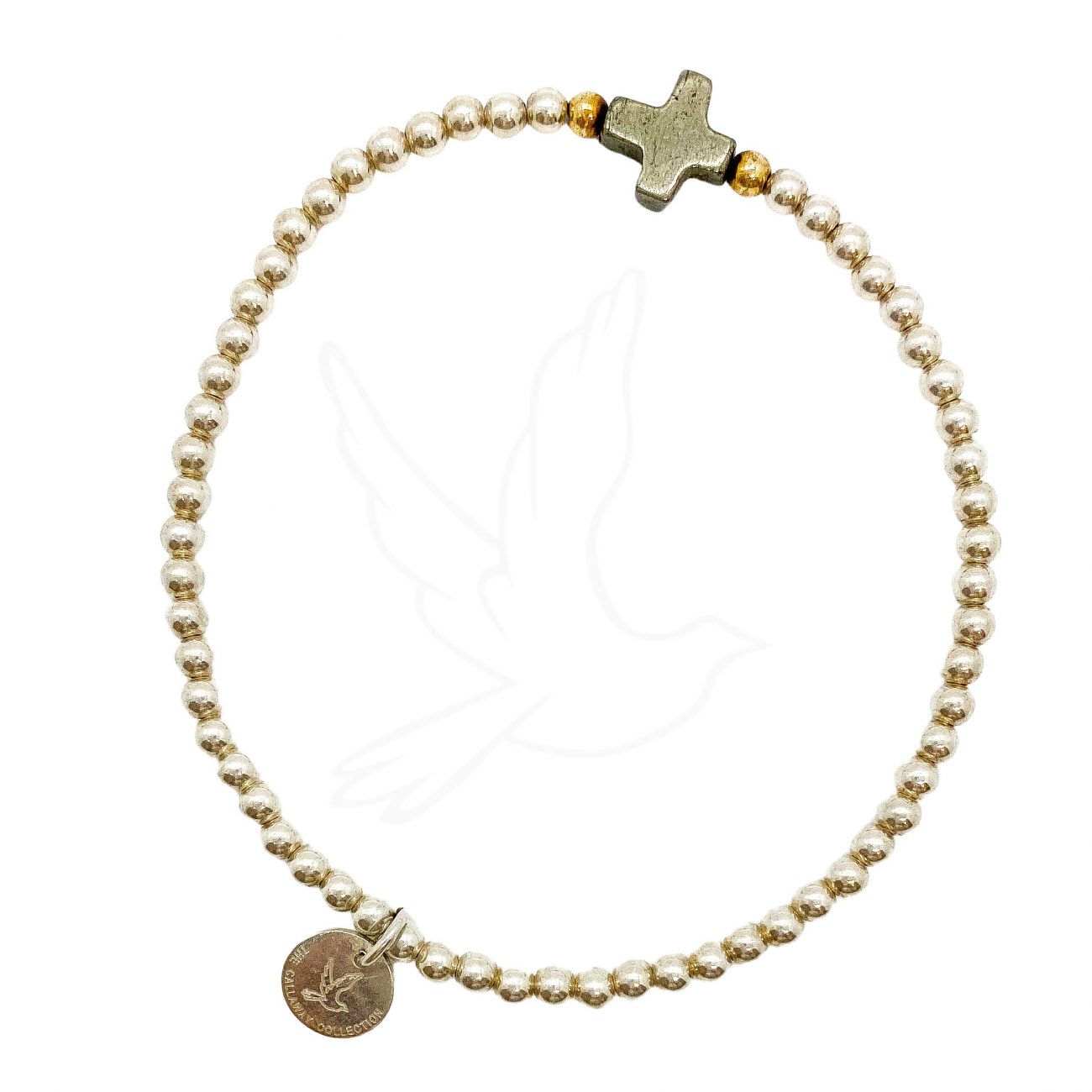 Pyrite Cross Bracelet | Gold-Filled or Sterling Silver Faith-Inspired