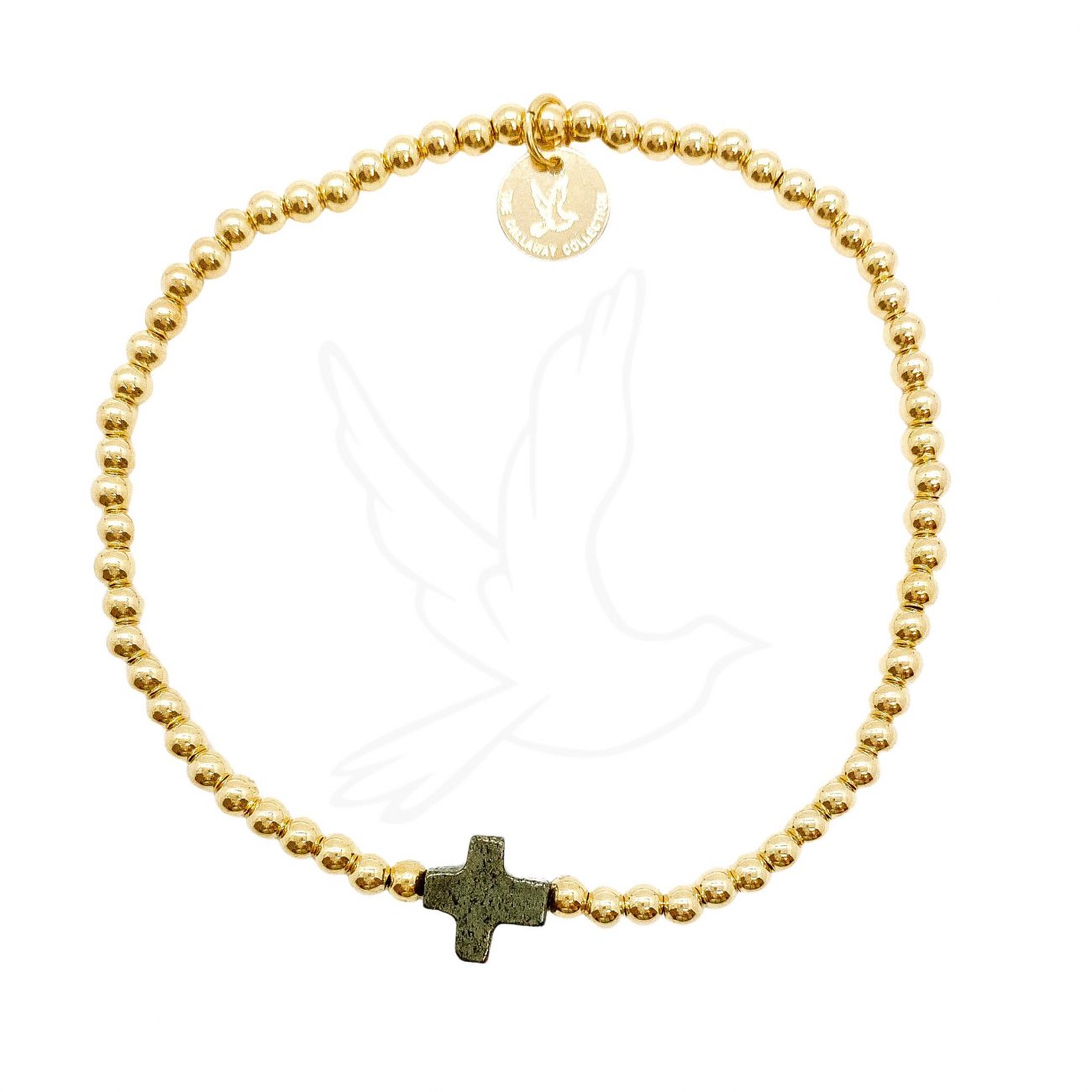 Pyrite Cross Bracelet | Gold-Filled or Sterling Silver Faith-Inspired