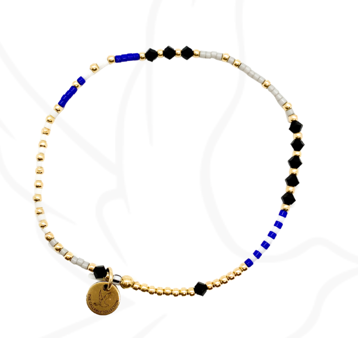Granger Bracelet – Bold Black & Blue Stack with Gold or Silver Accents