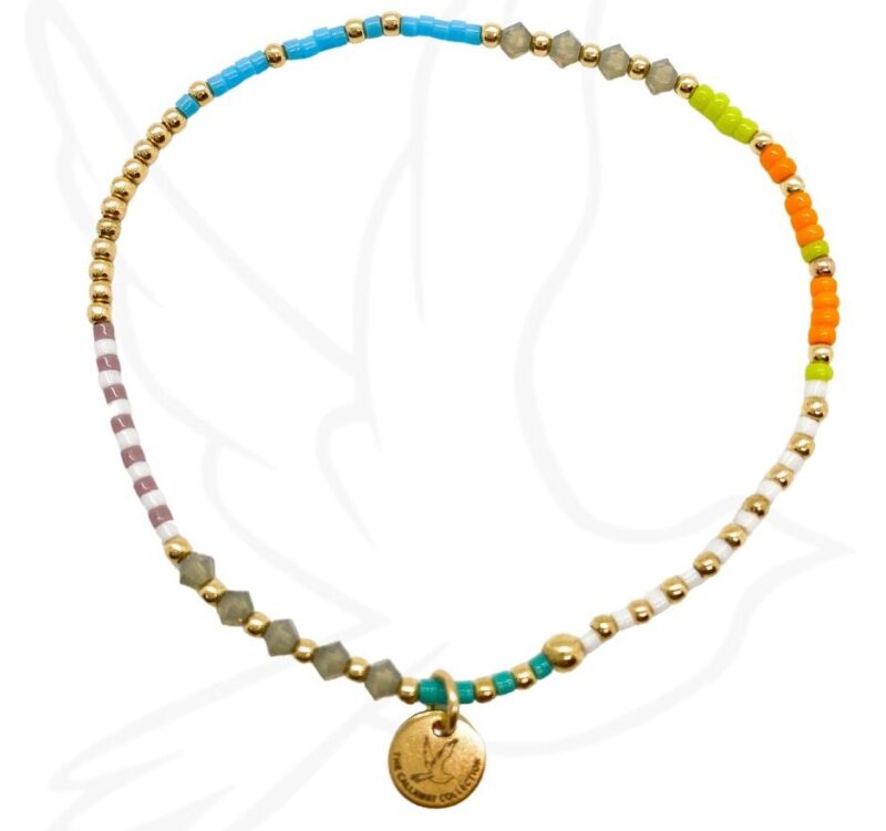 Happy Bracelet – Bright and Cheery Beaded Stack (Gold or Silver)