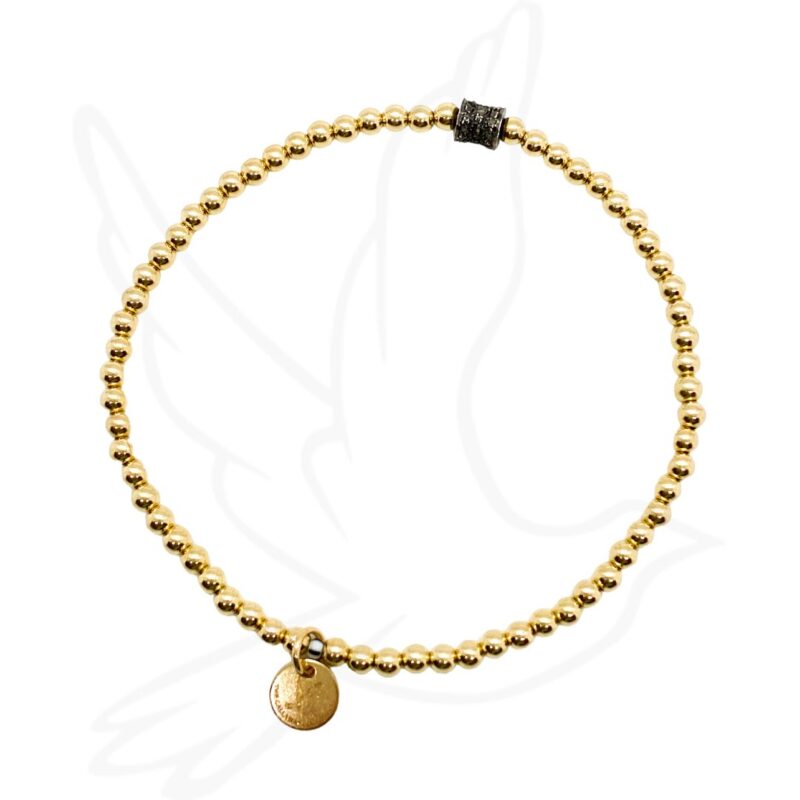 The Madi Bracelet – Oxidized Diamond Barrel in Gold-Filled or Sterling Silver