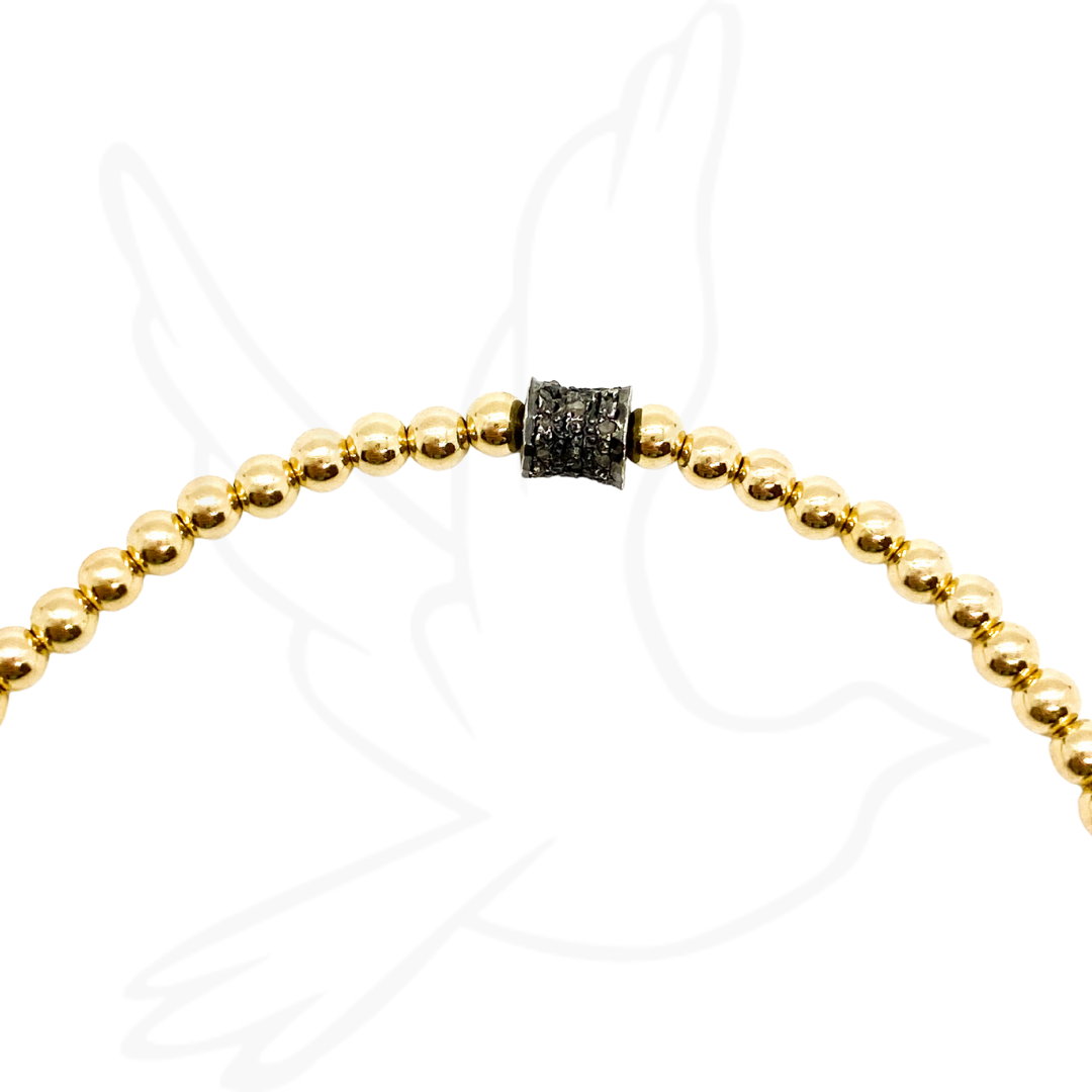 The Madi Bracelet – Oxidized Diamond Barrel in Gold-Filled or Sterling Silver