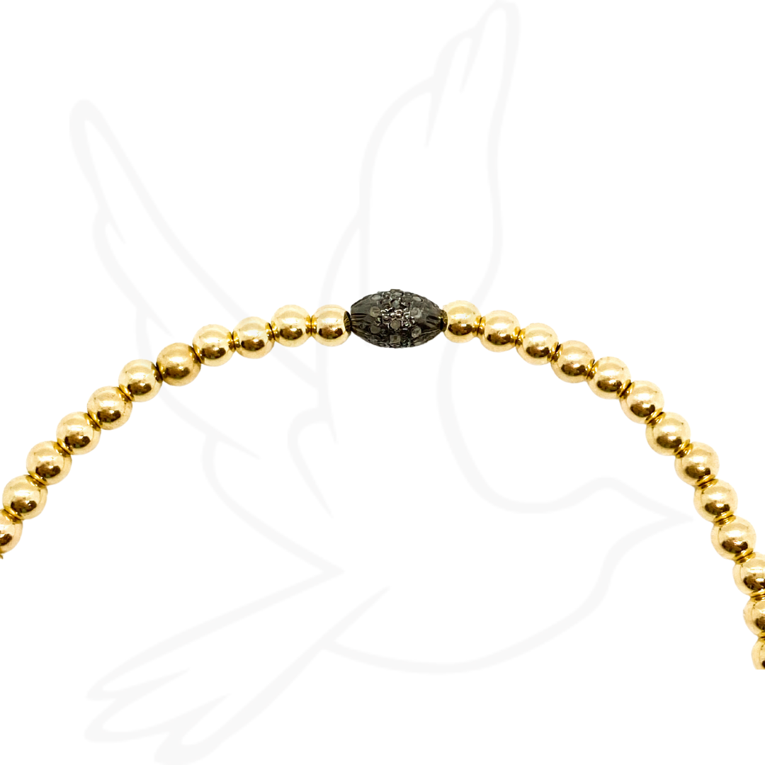 The Dede Bracelet – 3mm Dainty Gold or Silver with Pave Accent