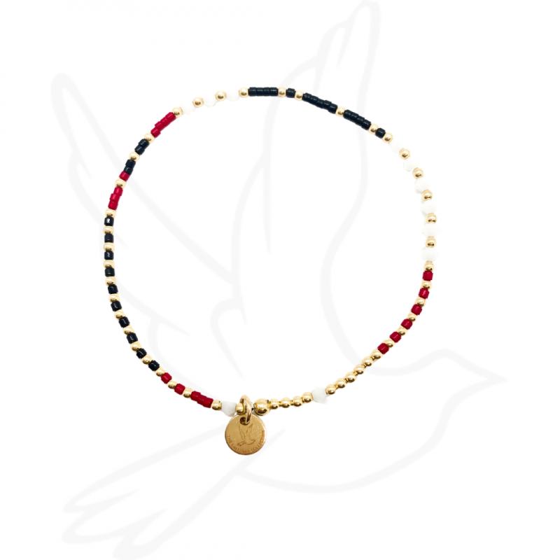 The Hayes – Bold Red & Black Beaded Bracelet