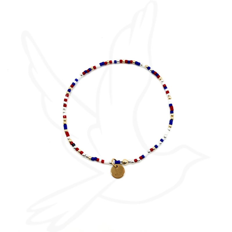 America Bracelet | Patriotic Beaded Stack