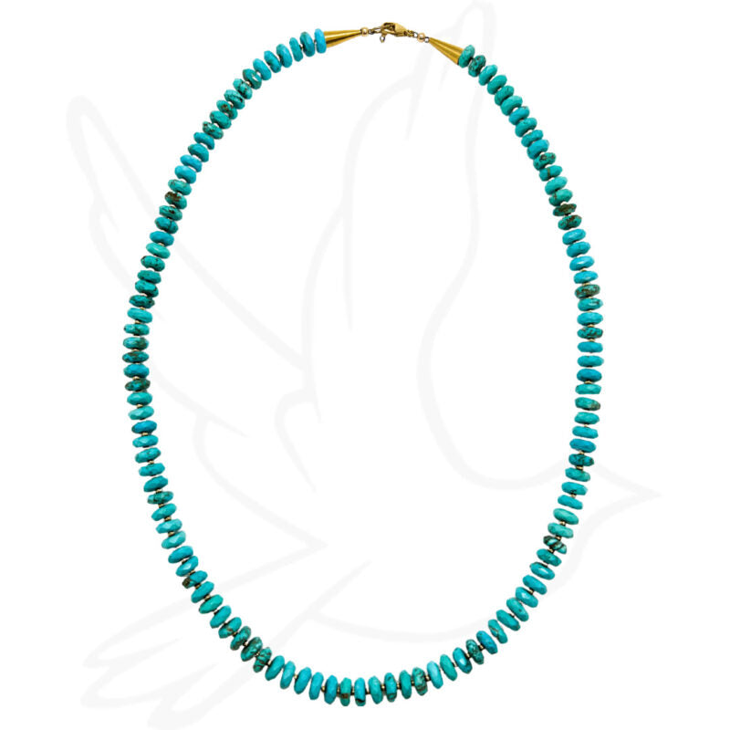 The Knox – One-of-a-Kind Turquoise Rondelle Statement Necklace