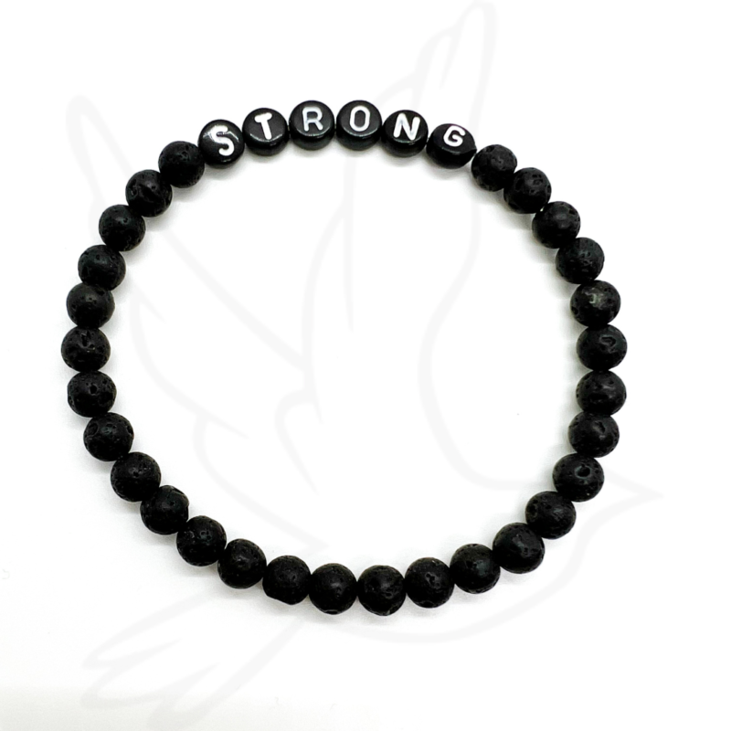Black Lava Custom Bracelet | Customizable Name Wrist Reminder for Men & Women