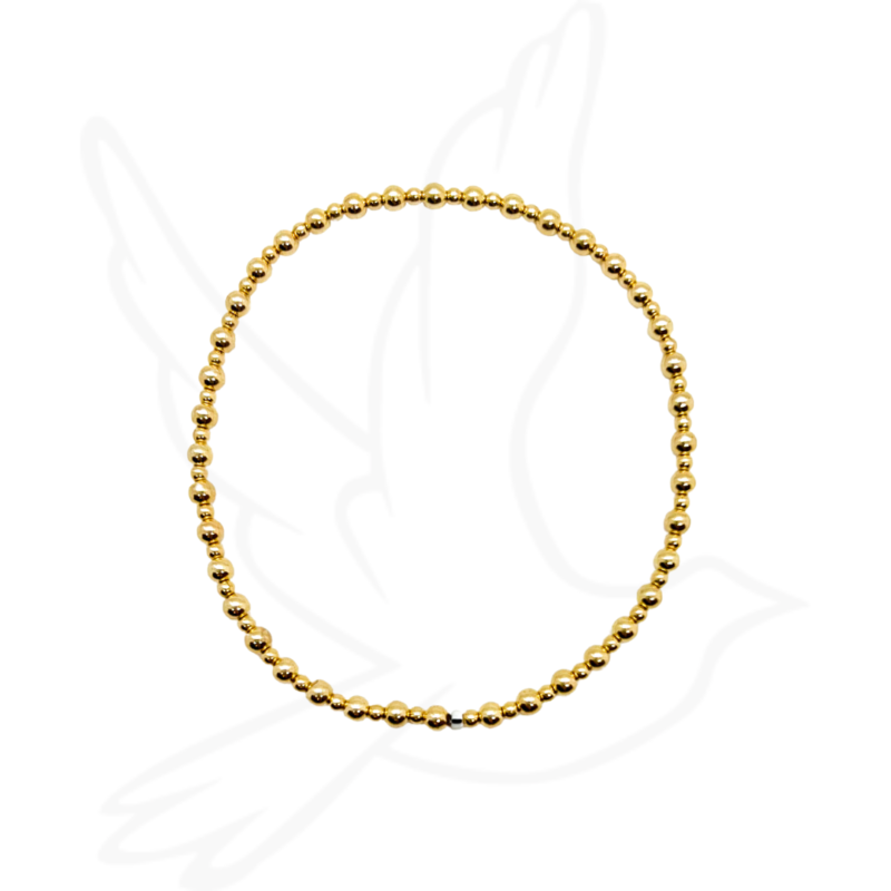 Biggie Smalls Bracelet | Mixed Bead Stack Essential in Gold or Silver