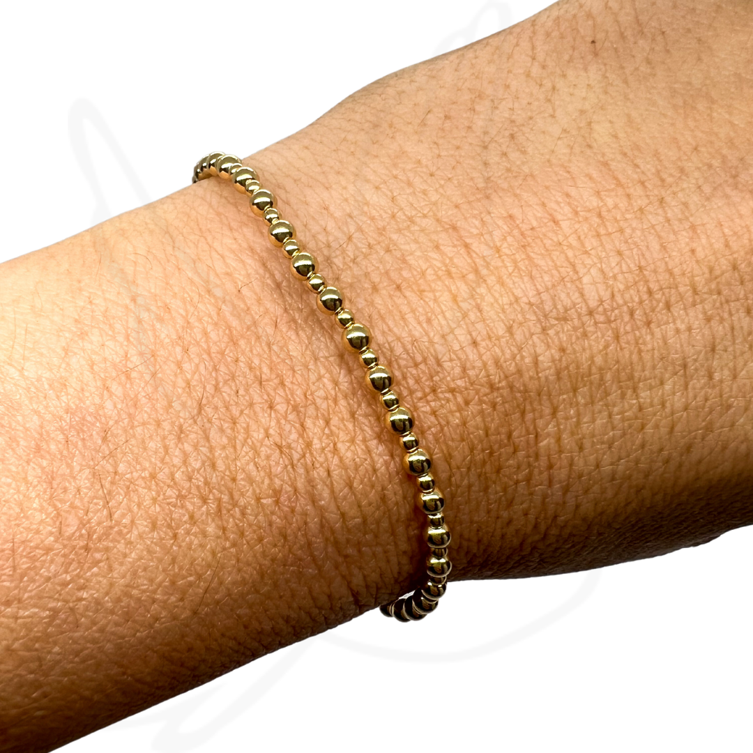 Biggie Smalls Bracelet | Mixed Bead Stack Essential in Gold or Silver