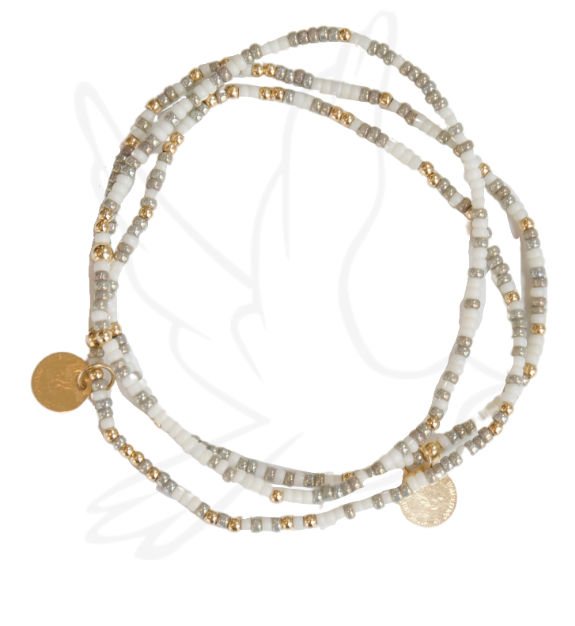 Bracelet | Snow Bunny |- Seed Bead Sparkle (Gold-Filled or Sterling Silver)