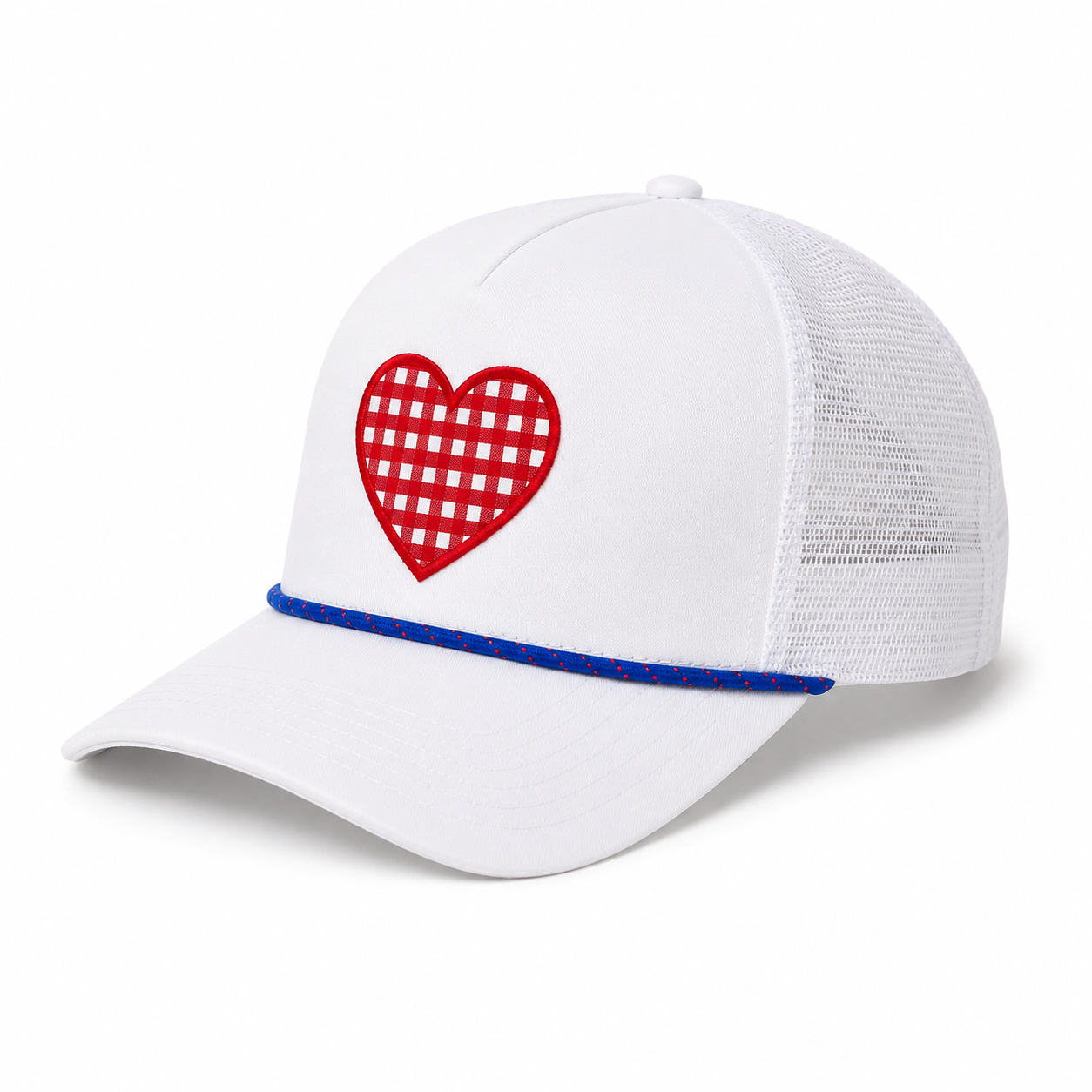 Red Gingham Heart Hat