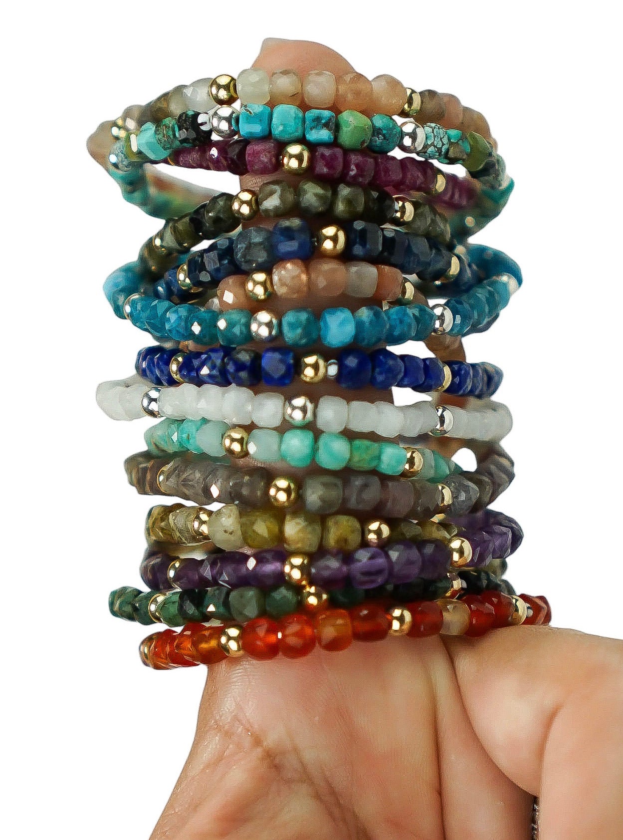 Gemstone Glow Bracelet | Individually Sold | Colorful Semi-Precious Stackable