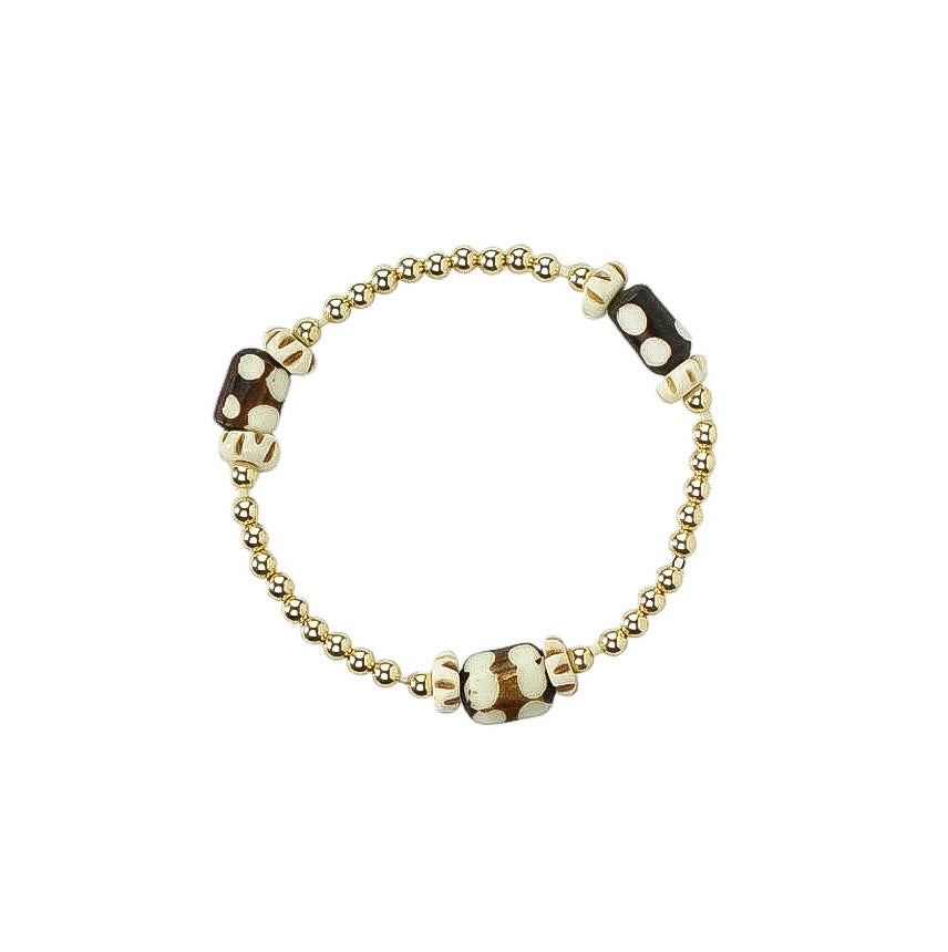 Safari Nights Bracelet | Recycled Glass & Gold Filled or Sterling Silver Stackable