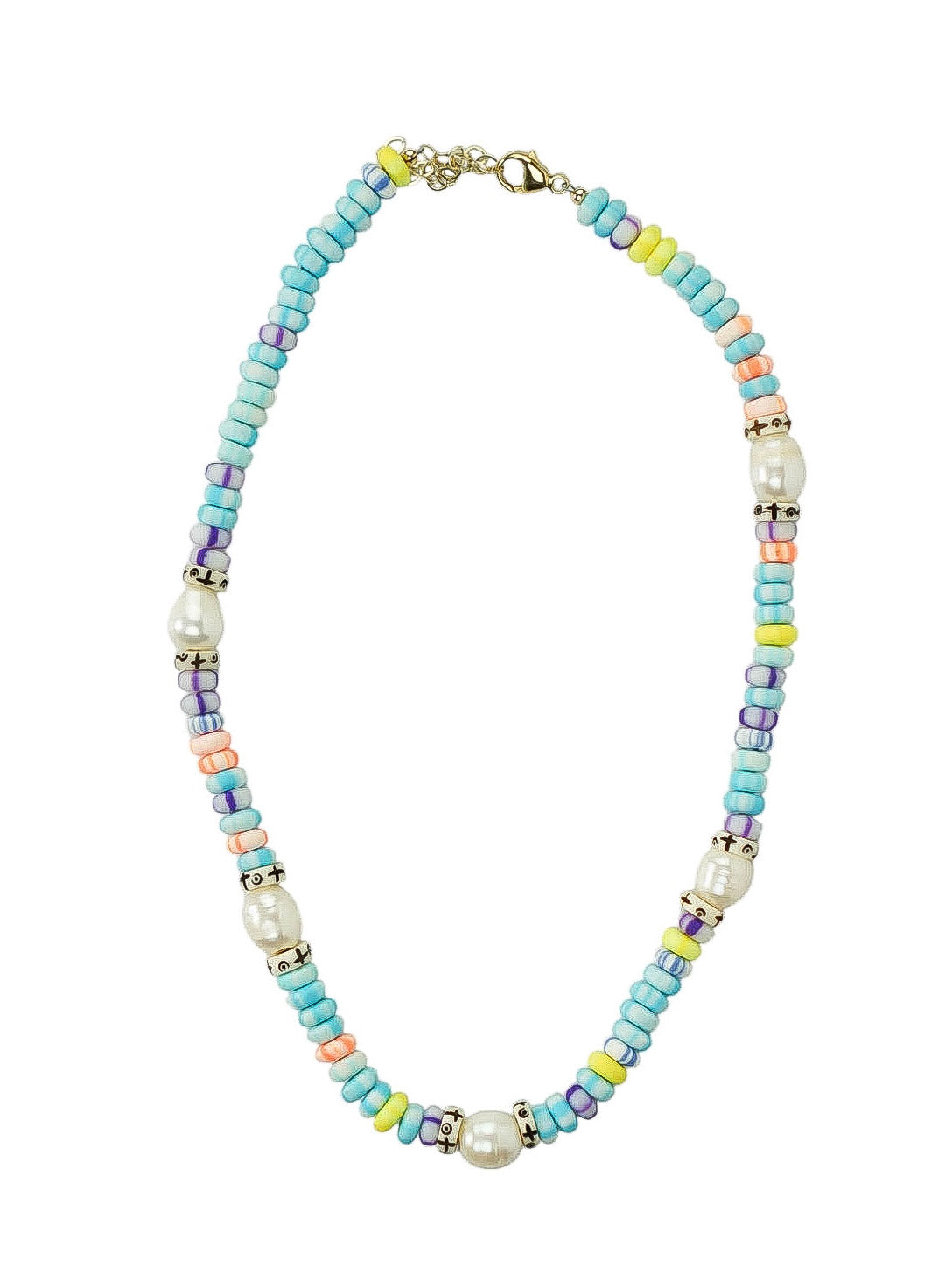 Coastal Tie-dye Necklace | Colorful Seed Beads with Pearls & Extension Option