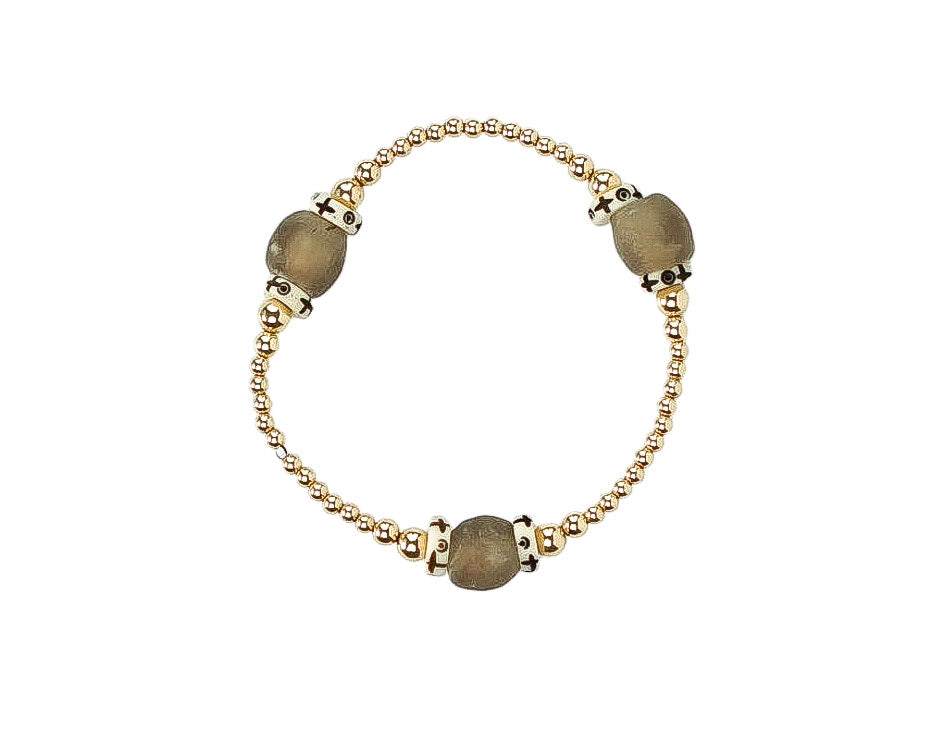 Driftwood Dreams Bracelet | Recycled Glass Beads with Gold-Filled or Sterling Silver